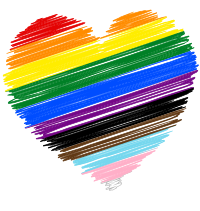 LGBTQ+ Pride Sketched Heart