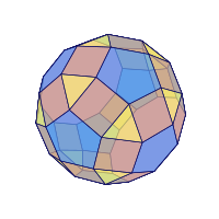 Metabidiminished Rhombicosidodecahedron Rotate Animation Perspective - Opacity