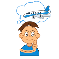 Niño imaginando avión