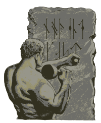 Man Carves a Runeic Poem