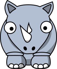 Cartoon white rhino