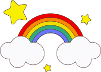 rainbow with clouds