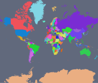 Pseudo-Mercator World Map