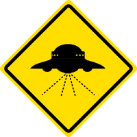 UFO Crossing Caution Sign