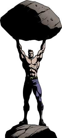 Man Lifting Rock - Remix