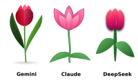 Tulips with different AI 