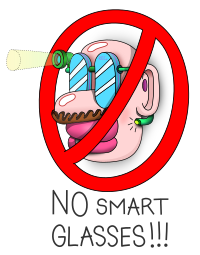NO SMART GLASSES sign