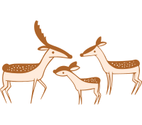 Three Cute Brown Deer