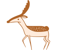 large handdrawn deer light brown