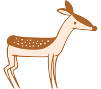 Deer cute drawing medium sized