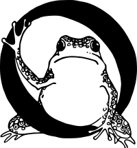 Initial O with frog