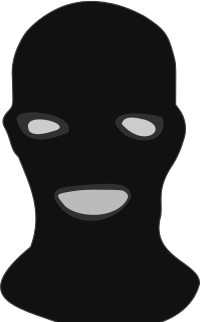 black balaclava vigilante racist