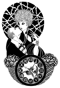 Couple Kiss Above a Clock