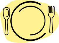 Dinner Plate with Spoon and Fork