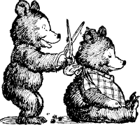 bear gets haircut
