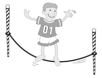 Kid balancing on a string