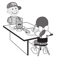 Kids at table doing experiment