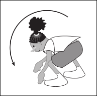Kid bending over