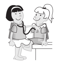 Girls measuring girls heart rate