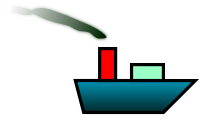 Ship with smoke
