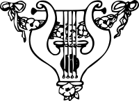 lyre and garland
