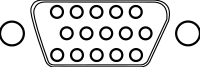 VGA Connector with 15 Poles / Pins