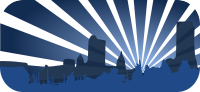 blue city scene