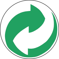 Recycling Symbol Green and White Arrows