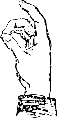Deaf alphabet D