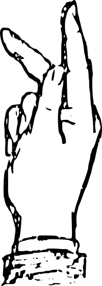 Deaf alphabet K