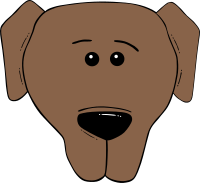 Dog Face Cartoon - World Label
