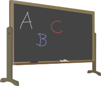 Blackboard with Stand and Letters