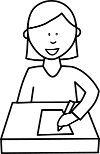 Élève écrivant / Student writing