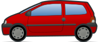 Red Renault Twingo city car