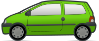 Green Renault Twingo city car