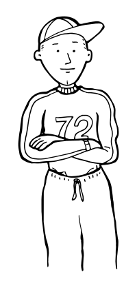 sporty boy outline