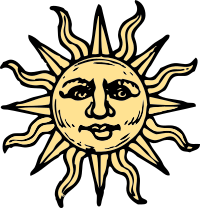 sun woodcut