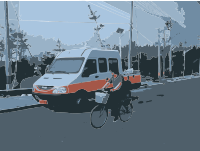 Weird Truck and Caochangdi Biker