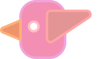 Abstract cute simple cartoon bird