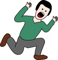 Scared man