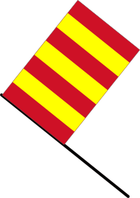 Yellow/red stripped flag