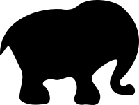Cartoon elephant silhouette