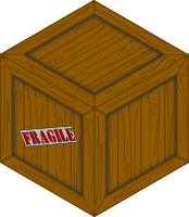 Isometric wooden crate