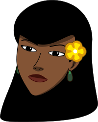 Woman head with flower
