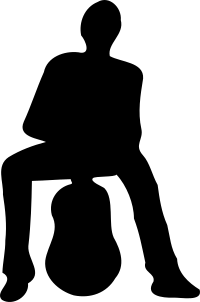 Silhouette of man and guitar