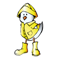 Chick with Raincoat