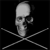 Old Skull Drumming BW