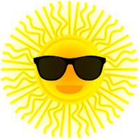 Sun with sunglasses