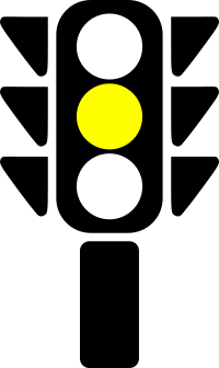 Traffic semaphore yellow light