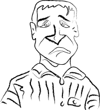 Freehand Sad Man